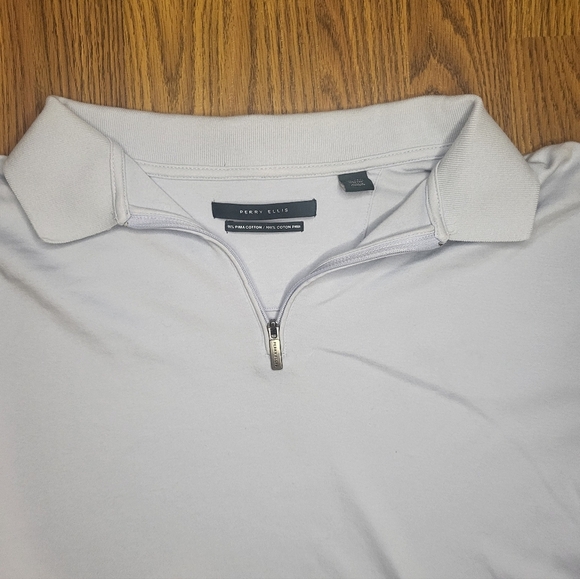 Perry Ellis 100% Pima Cotton Mens Quarter Zip Xl Soft & Comfortable A91 - Picture 4 of 7